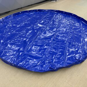 Sonderangebot Runde Pool-Stangenabdeckung für Stahlpool mit Überhang, Farbe Blau