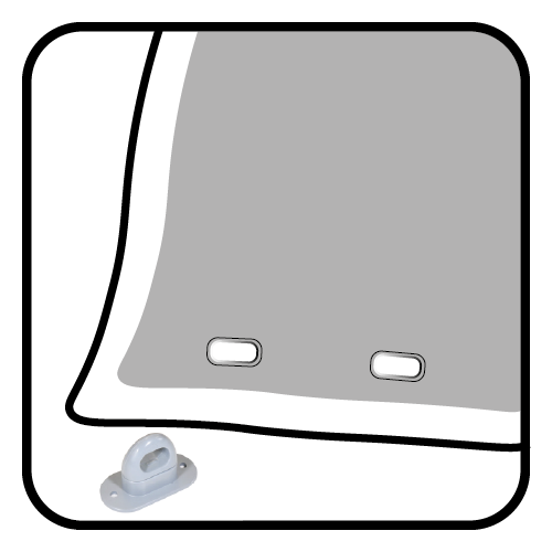 Ovalösen + Kunststoffwirbel