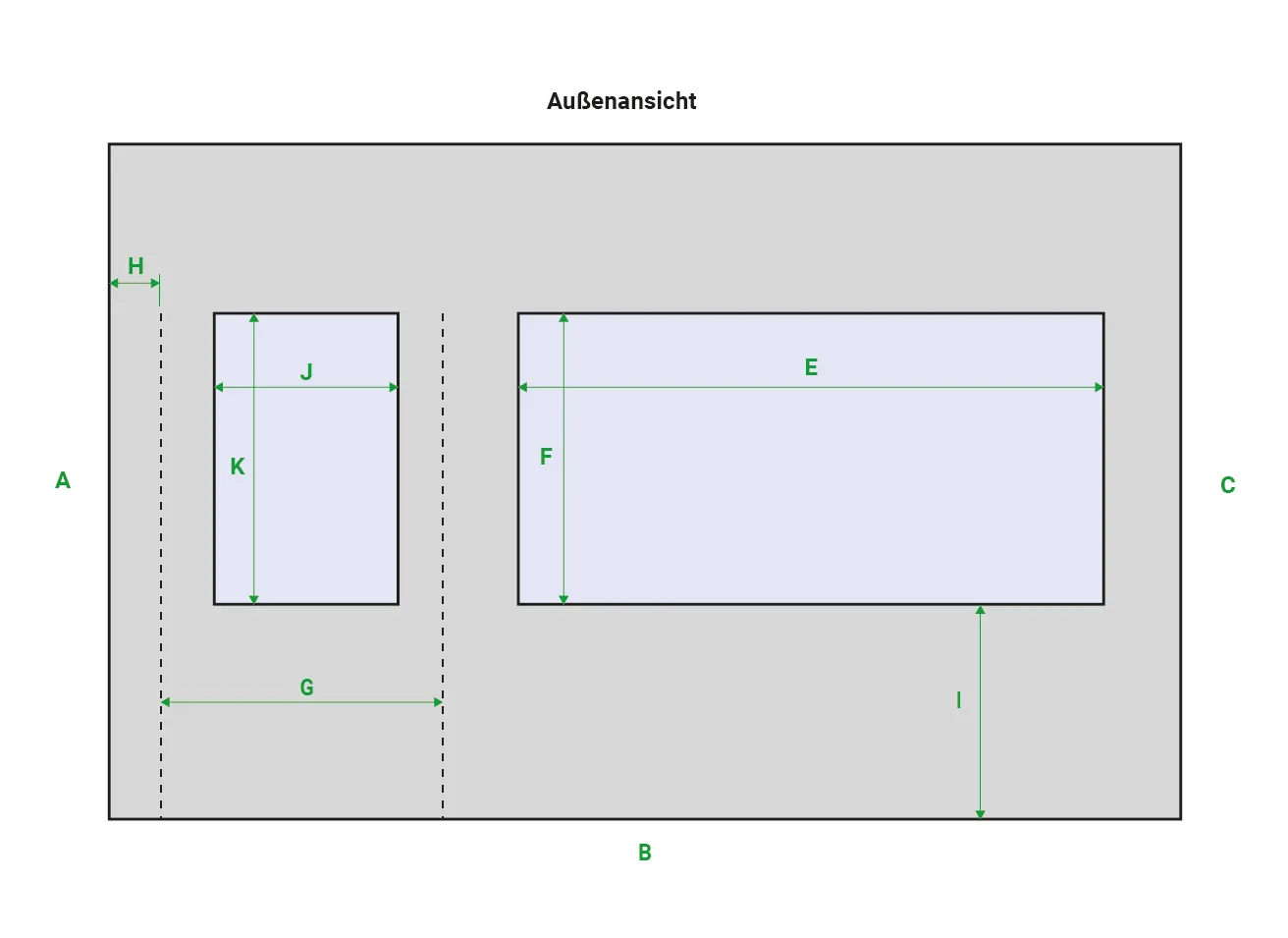 1 Tür 1 Fenster, Tür links, Fenster rechts, Mit Fenster in der Tür